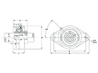 BUCNPFL Nickel Plated 2-Bolt Flanges - Dimensions