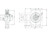 BUCNPT Nickel Plated Take Up Units - Wide Slot - Dimensions