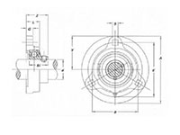 SSBSRFB 3-Bolt Flange Units - Dimensions