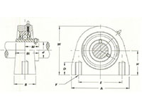 SUCNPPA/CUCNPPA Nickel Plated Tapped Base Pilow Blocks - Dimensions