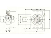 SUCNPT/CUCNPT Nickel Plated Take Up Units - Wide Slot - Dimensions