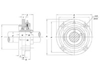 UCFCF 4-Bolt Piloted Flange Units - Dimensions