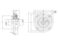 UCFCS 4-Bolt Piloted Flange Units - Dimensions