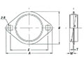 PFL 2-Bolt Flangette - Dimensions