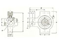 SUCNPTRS/CUCNPTRS/BUCNPTRS Nickel Plated Take Up Units - Narrow Slot - Dimensions