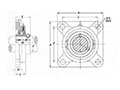 SUCSF 4-Bolt Flange Units - Dimensions