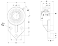 SUCSOFB 3-Bolt Flange Bracket Units - Dimensions